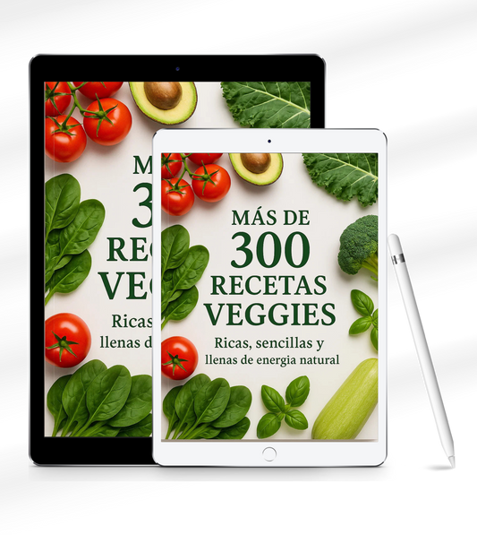 Guía digital con más de 300 recetas veggies + 6 bonos exclusivos